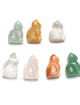 PCS Natural Crystal Stone Cat Shape Statue Carved Animal Figurine Home Decoration Reiki Healing Quartz Gemstone Ornament Gift - Aliexpress - FashionsVida