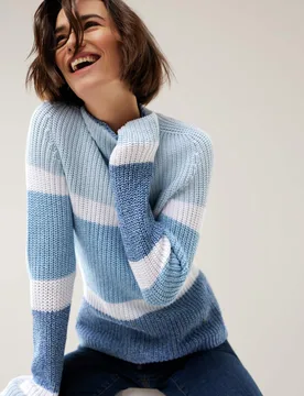 Patentpullover Nahtlos, normale Größen, Farbe Blau, 46, Damen - Walbusch - FashionsVida