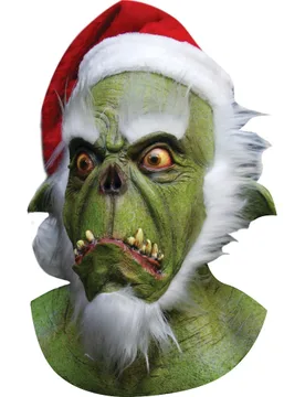 Grüne Weihnachtsmann Maske für Erwachsene - KARNEVAL-MEGASTORE - FashionsVida