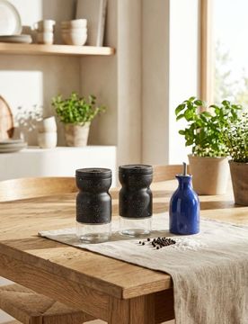 Contenitori per spezie, set da 2 pezzi - nero