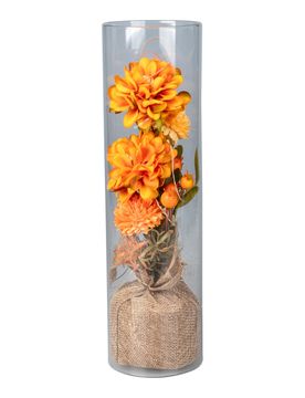 LED-Deko „Dahlien im Glas“ orange