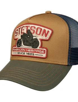 Biker Trucker Cap by - blue - Size: One Size - Stetson - FashionsVida