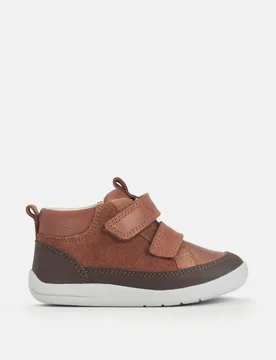 Kids' Leather Riptape Trainers (4 Small-8 Small) Brown Mix male - Start-Rite - FashionsVida