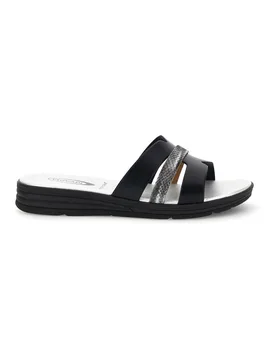 Ciabatta nera con fasce intrecciate A64BNVVP 40 - PLOCADI - FashionsVida