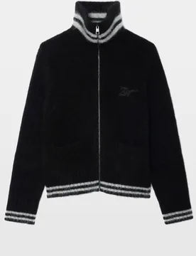 Zadig & Voltaire - Cárdigan de punto con cremallera de mujer de mohair y cuello alto - Zadig & Voltaire - FashionsVida
