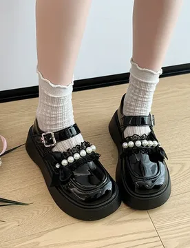 Leather Shoes Spring Shoes For Thick Bottom Anti-slip Black Off-white Shoes Size 35-40 - Aliexpress - FashionsVida