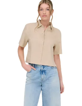 Only Damen Hemd Beige 513007