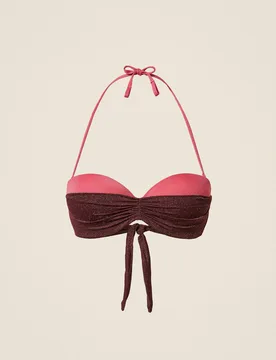 Haut de maillot de bain bandeau bicolore avec lurex - TWINSET - FashionsVida