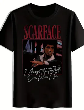 Scarface Graphic-"I Always Tell the Truth,Even When I Lie"Quote design-100% cotton O-neck short sleeve printed men's T-shirt - Aliexpress - FashionsVida
