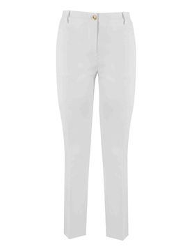 Pantalone Bello In Lino Stretch Bianco