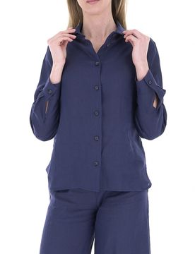 Camicia in lino BLU NAVY 48