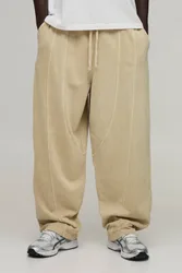 Herren Jogginghose Mit Ballonschnitt, Nahtdetails Und Waschung Stone Größe Medium
