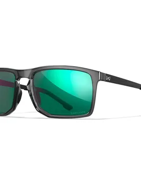 Axe Polarized Sunglasses Gloss Crystal Grey / Green One Size Men,Women - Wiley X - FashionsVida