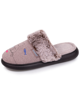 Chaussons mules chat Taupe chat 40