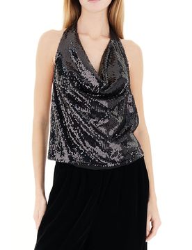 VICOLO Top con paillettes NERO M