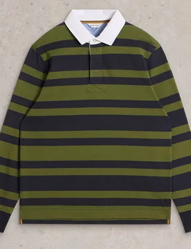 Fairtrade Longsleeve Rugby Shirt - Green - White stuff - FashionsVida