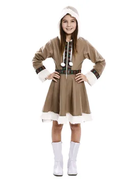 Eskimo-Kostüm für Mädchen Faschingskostüm braun - female - Eurocarnavales - FashionsVida