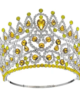Levery Beauty Pageant Crown Rhinestone Pageant Tall Crowns Crystal Adjust Contour Band Miss Big Tiara - Aliexpress - FashionsVida