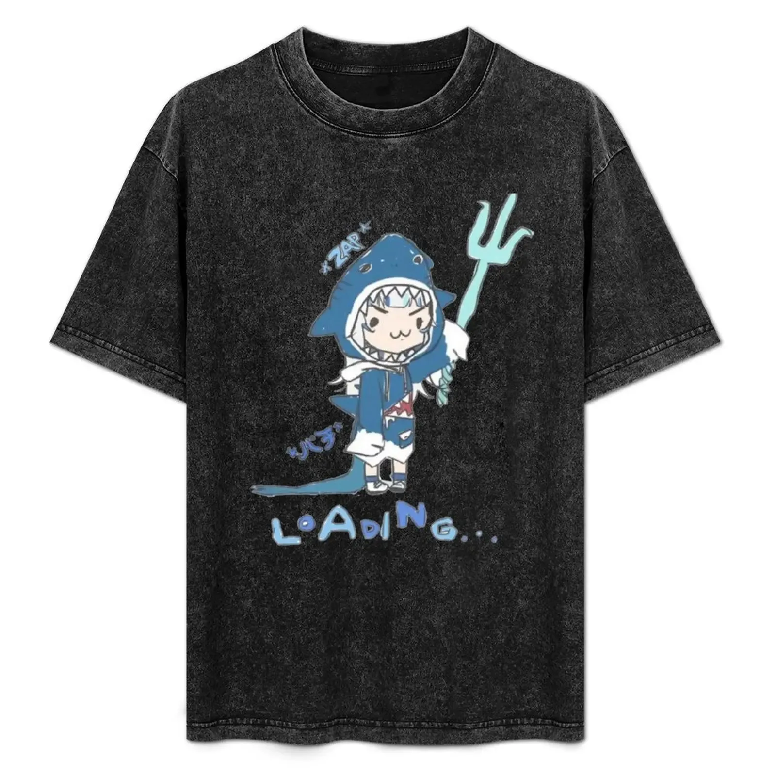 Gura Loading BG T-Shirt Simple Line Art Print Tee - Aliexpress - FashionsVida