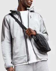 Mens Felpa con Cappuccio Full Zip Mittelegi - Grigio, grigio grigio Uomo taglia XXL