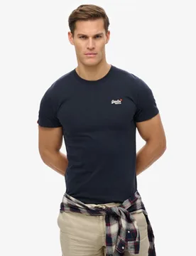 Superdry Men's Essential T-shirt mit Stickerei Marineblau - Größe: S - 29.99 - FashionsVida