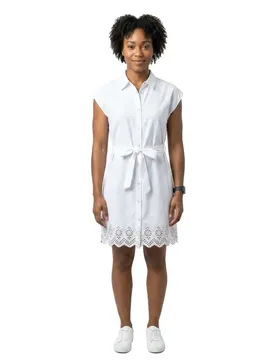 Robe Courte Sans Manches Lou Life Emb Bright White XS