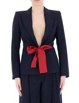 Blazer con fiocco BLU NOTTE L - VICOLO - FashionsVida