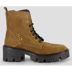 Botines de mujer de piel tipo militar