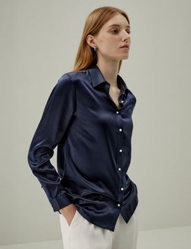 Blouse En Soie Un Incontournable De Votre Quotidien 100% Soie De Mûrier Sûr Et Non Toxique Chemises L