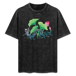 Koi Dragon Drinky T-Shirt Big Size Crew Neck T-Shirt