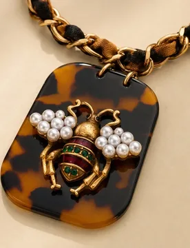 Handwoven Bee Pendant Pearl Inlaid Necklace Unisex Vintage Statement Chain Necklace for Women Men - Aliexpress - FashionsVida