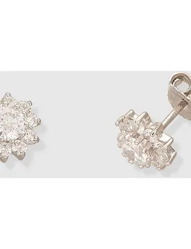Pendientes Flor de oro y circonitas - El Corte Inglés - FashionsVida