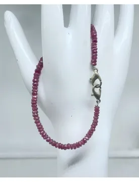 Natural Ruby Bracelet 5mm Round Faceted Beads 7inches Handmade Gemstone Jewelry - Aliexpress - FashionsVida