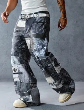 Jeans de corte holgado con bolsillo parche para hombre - Shein - FashionsVida
