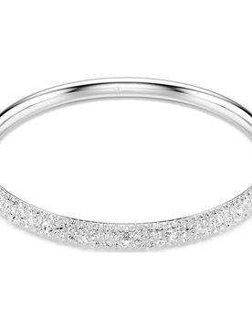 Bracciale rigido Sublima, Pavé a neve, Bianco, Placcato rodio S