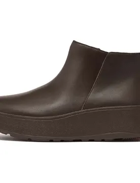 Stivali F-mode Leather Flatform Zip Ankle Chocolate B EU 38