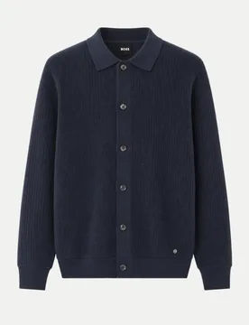 Black Strickjacke C-Laconico Blau M - BOSS - FashionsVida