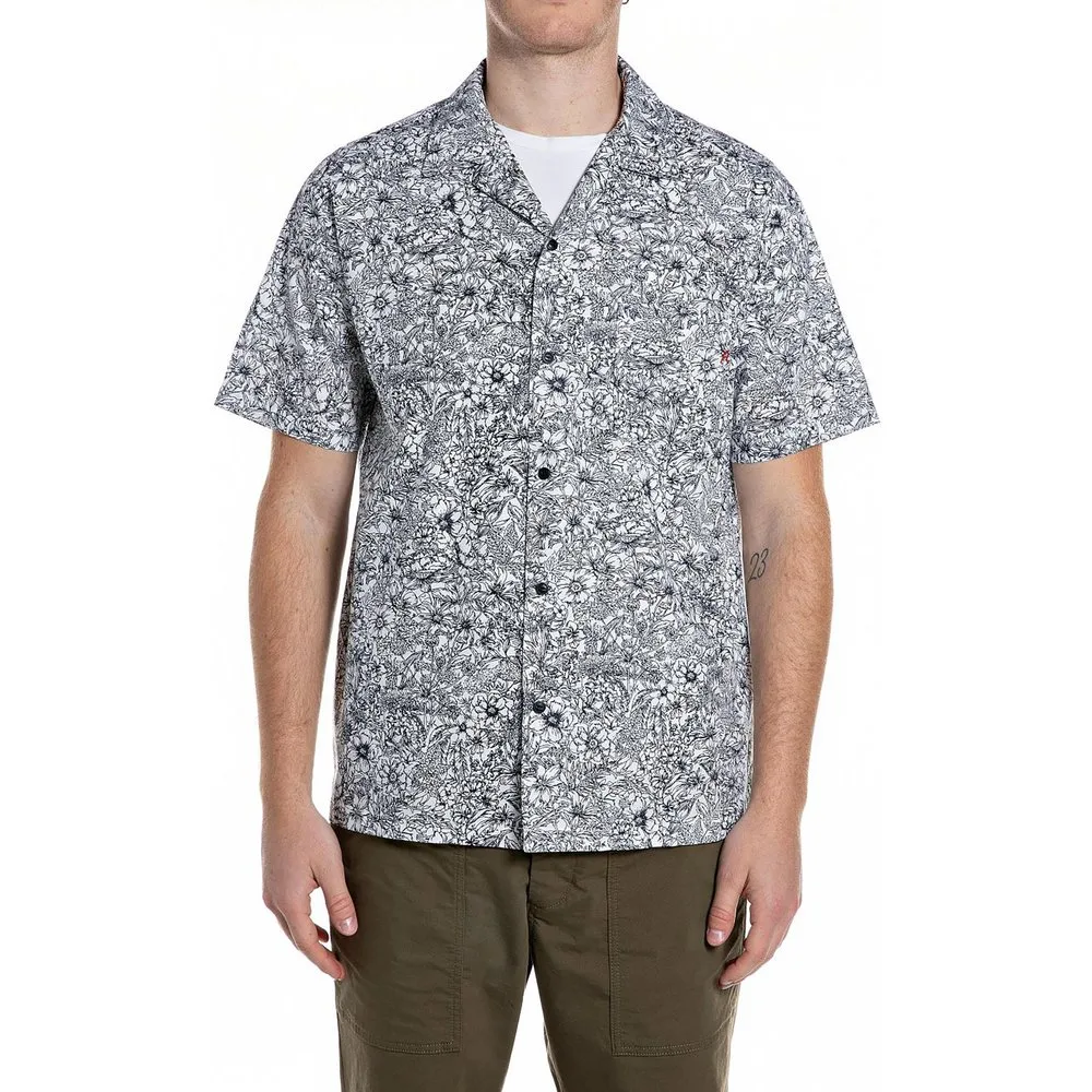 Camisa de hombre de manga corta estampada - Replay - FashionsVida