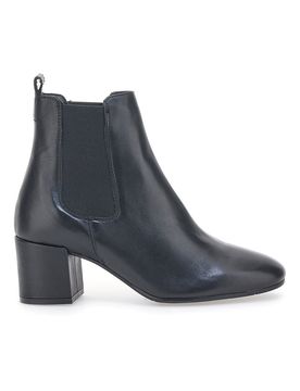 Chelsea Boots con Tacco 44225 Nero Vera Pelle 40