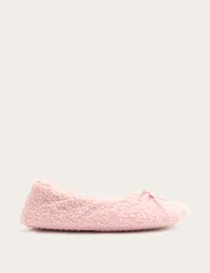 Borg Ballerina Slippers Pink female