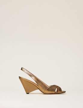 Twinset Sandales en cuir lamé