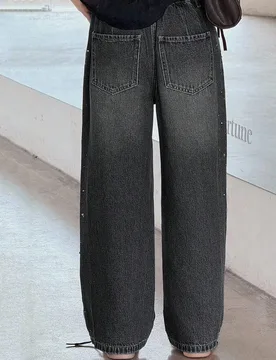 Jeans de mezclilla de ajuste holgado con bolsillos para niñas preadolescentes - Shein - FashionsVida