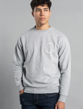 Mens Light Grey Crew Neck Jumper With Logo Print - Size X-Large - Tokyo Laundry - FashionsVida