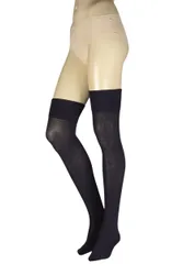 Women's 1 Pair Falke Soft Merino Wool Over the Knee Socks Dark Navy 5.5-6.5 Women's - Blue - Size: Small