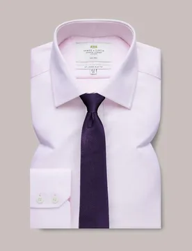 Non Iron Slim Fit Pure Cotton Shirt Pink male - Hawes & Curtis - FashionsVida