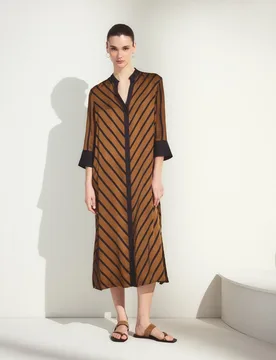 Vestido de manga larga y estampado de rayas - Woman El Corte Inglés - FashionsVida
