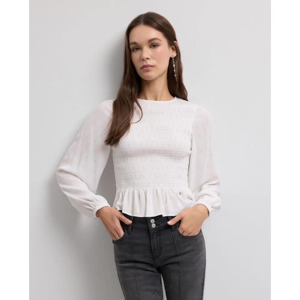 Blusa ml smoked lurex caja - Green Coast - FashionsVida