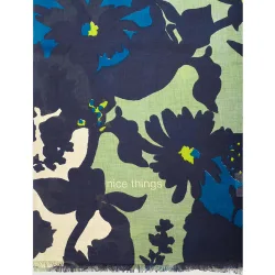 Fular de mujer 100% algodón con estampado de flores