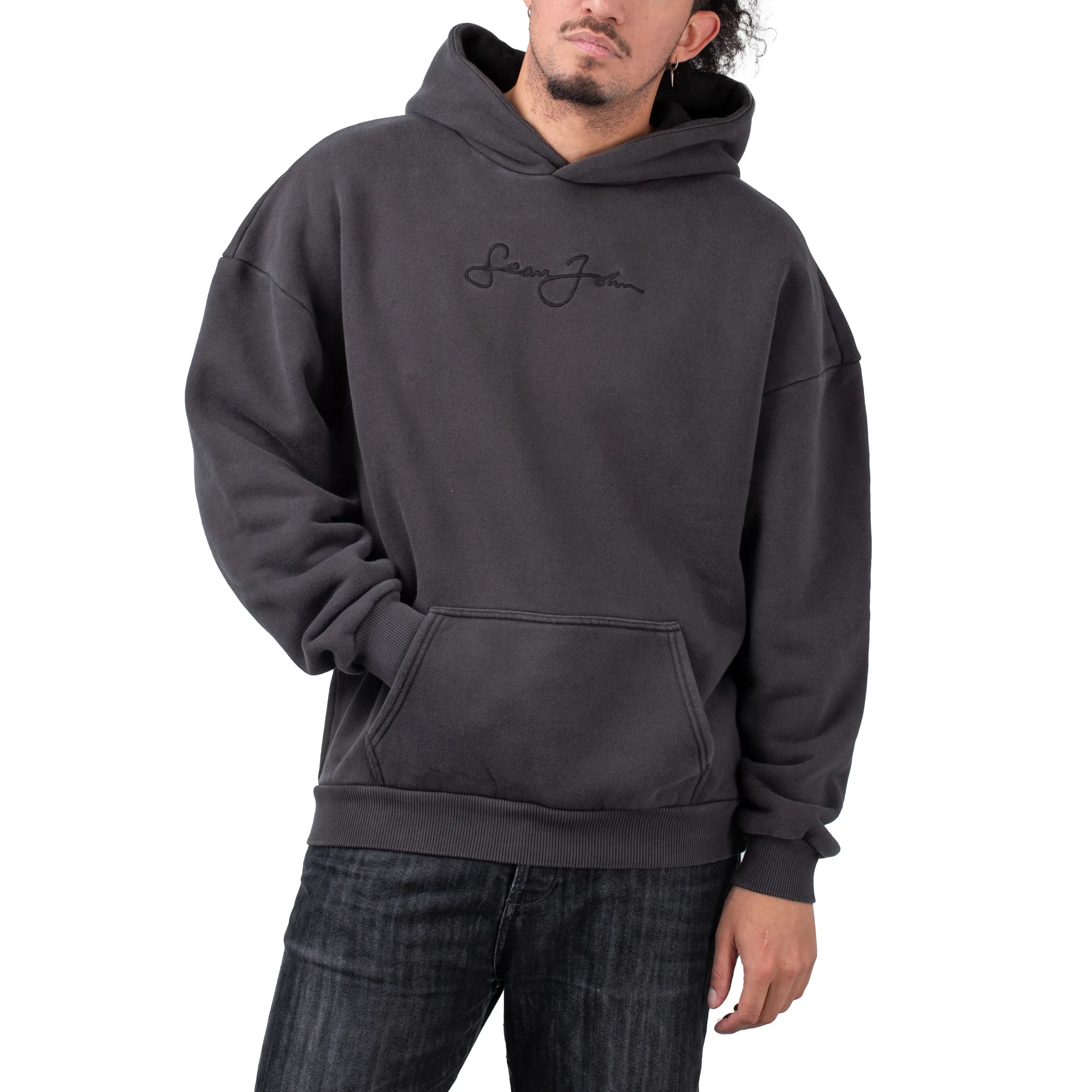 Script Logo Cold Pigment Dye Hoodie Black XL Herren - Sean John - FashionsVida