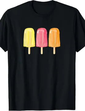 Colourful Summer Ice Lolly Ice Cream Fan T-Shirt High-quality Short-sleeved Shirt for Unisex - Aliexpress - FashionsVida